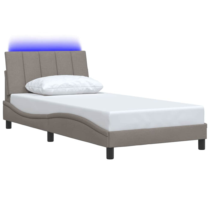 vidaXL Giroletto senza Materasso Tortora 100x200 cm in Tessuto