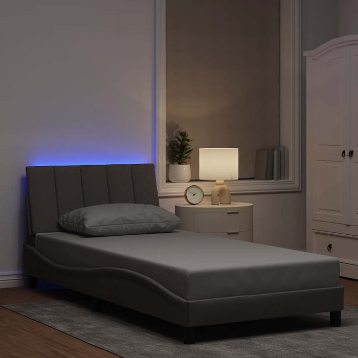 vidaXL Giroletto senza Materasso Tortora 100x200 cm in Tessuto