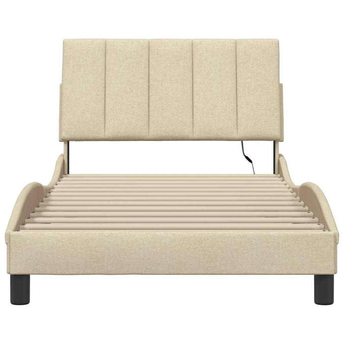 vidaXL Giroletto senza Materasso Crema 100x200 cm in Tessuto