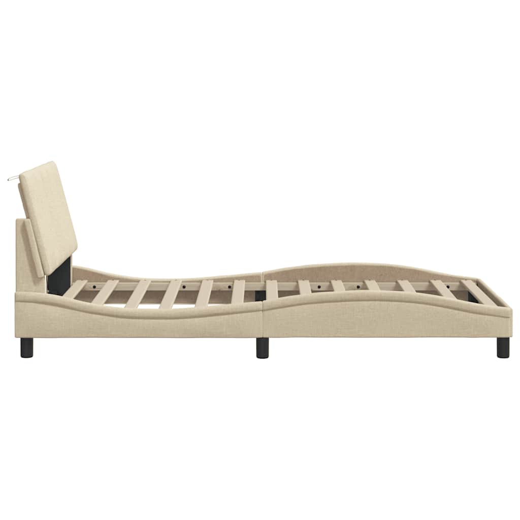 vidaXL Giroletto senza Materasso Crema 100x200 cm in Tessuto