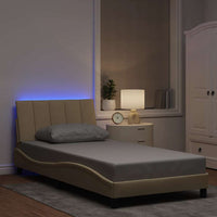 vidaXL Giroletto senza Materasso Crema 100x200 cm in Tessuto