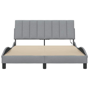 vidaXL Giroletto senza Materasso Grigio Chiaro 120x200 cm Tessuto