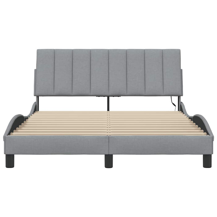 vidaXL Giroletto senza Materasso Grigio Chiaro 120x200 cm Tessuto