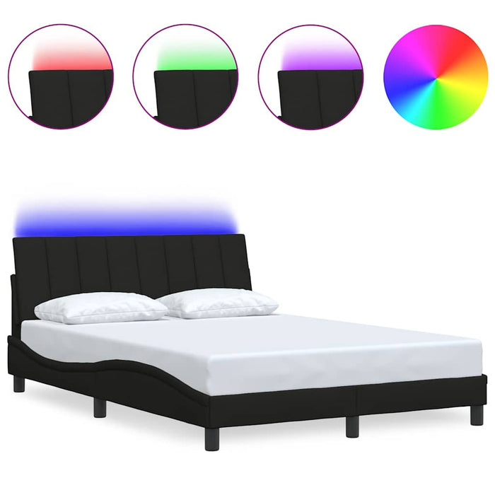 vidaXL Giroletto senza Materasso Nero 120x200 cm Tessuto