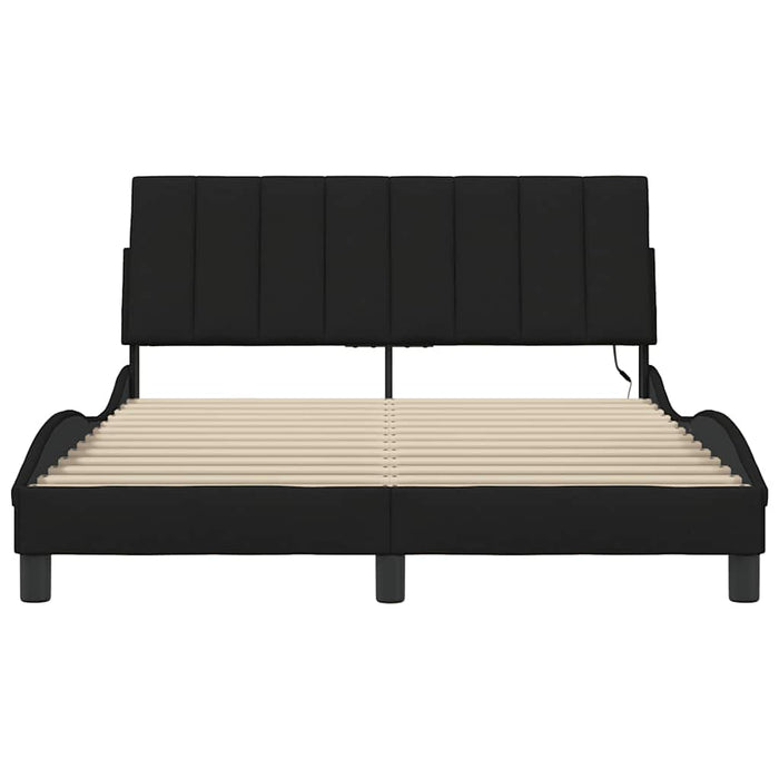 vidaXL Giroletto senza Materasso Nero 120x200 cm Tessuto