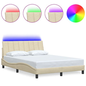 vidaXL Giroletto senza Materasso Crema 120x200 cm Tessuto