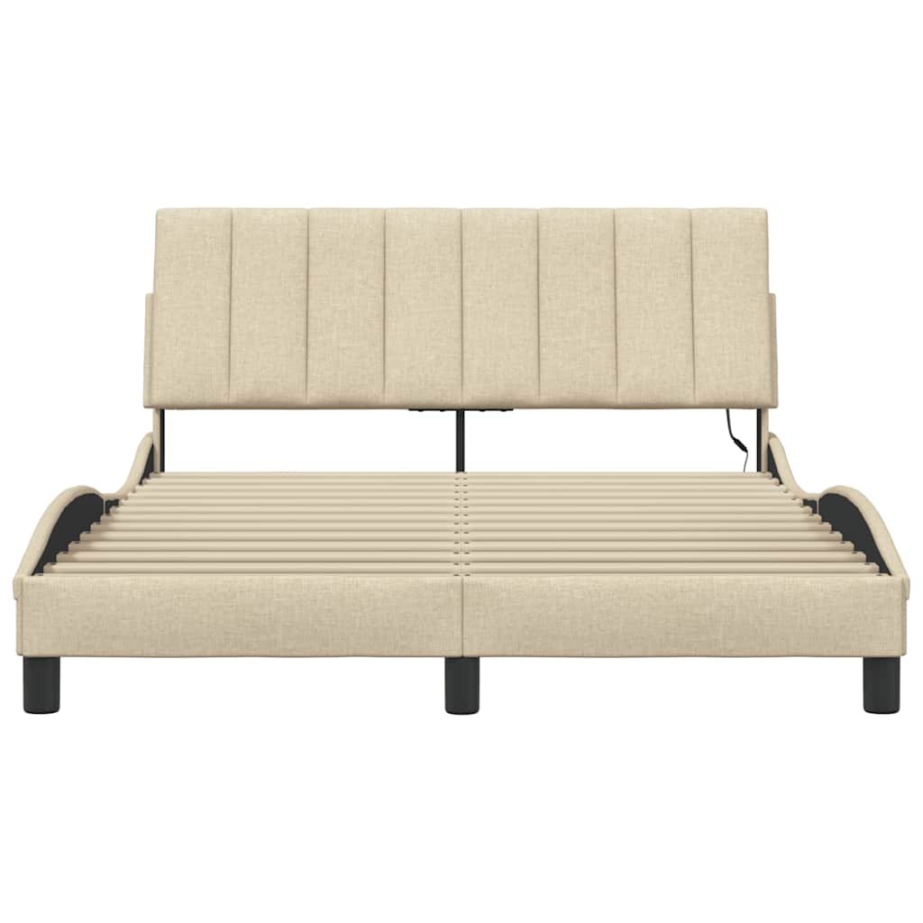 vidaXL Giroletto senza Materasso Crema 120x200 cm Tessuto