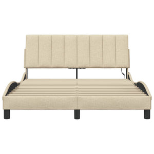 vidaXL Giroletto senza Materasso Crema 120x200 cm Tessuto