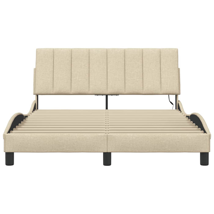 vidaXL Giroletto senza Materasso Crema 120x200 cm Tessuto