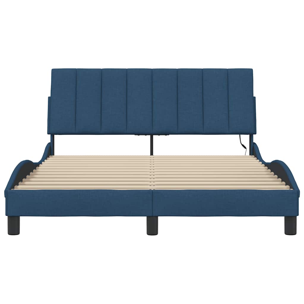 vidaXL Giroletto senza Materasso Blu 120x200 cm in Tessuto