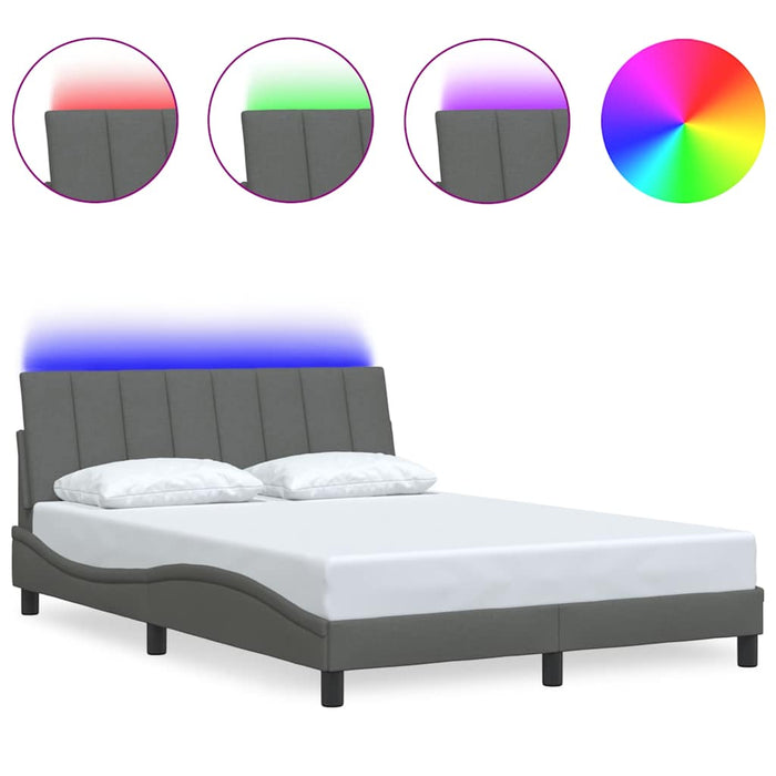 vidaXL Giroletto senza Materasso Grigio Scuro 140x190 cm Tessuto