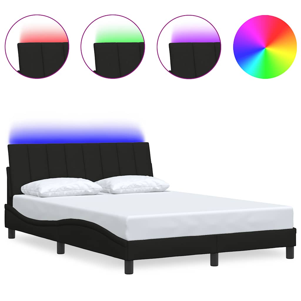 vidaXL Giroletto senza Materasso Nero 140x190 cm in Tessuto