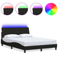 vidaXL Giroletto senza Materasso Nero 140x190 cm in Tessuto