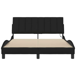 vidaXL Giroletto senza Materasso Nero 140x190 cm in Tessuto