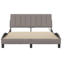 vidaXL Giroletto senza Materasso Tortora 140x190 cm in Tessuto