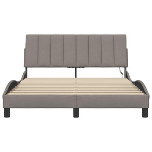 vidaXL Giroletto senza Materasso Tortora 140x190 cm in Tessuto