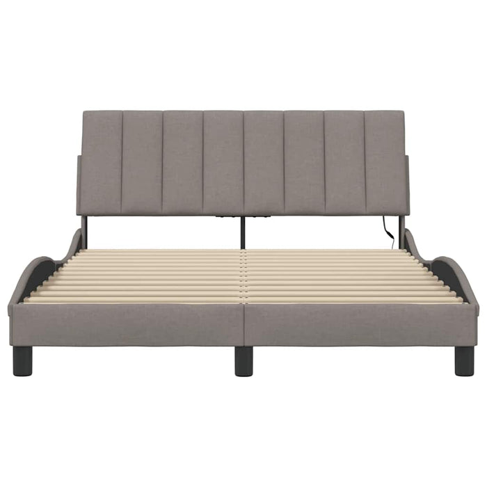 vidaXL Giroletto senza Materasso Tortora 140x190 cm in Tessuto