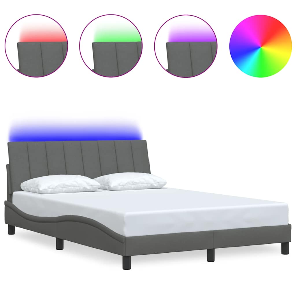 vidaXL Giroletto senza Materasso Grigio Scuro 140x200 cm Tessuto