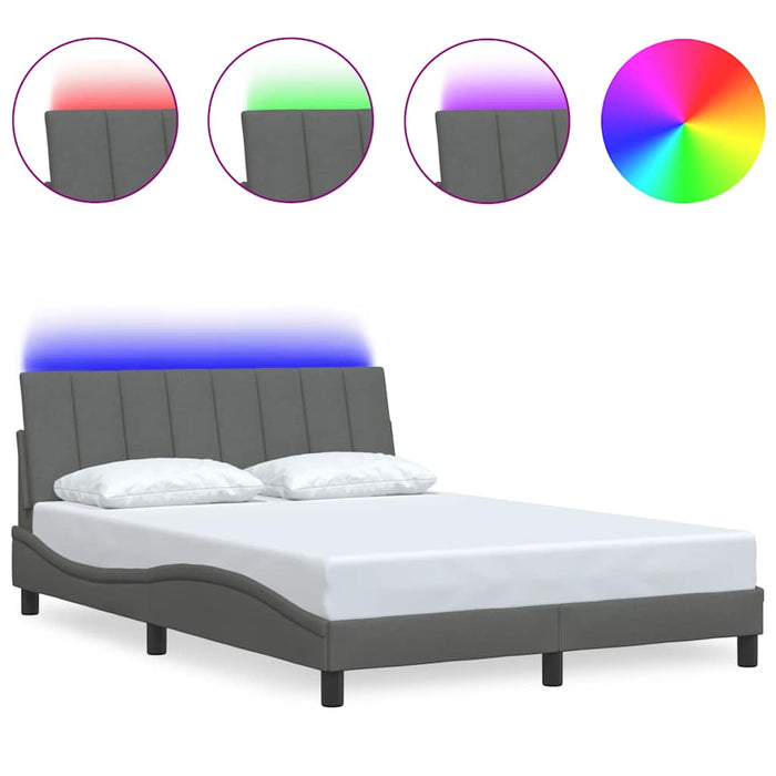 vidaXL Giroletto senza Materasso Grigio Scuro 140x200 cm Tessuto