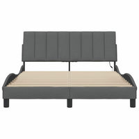 vidaXL Giroletto senza Materasso Grigio Scuro 140x200 cm Tessuto