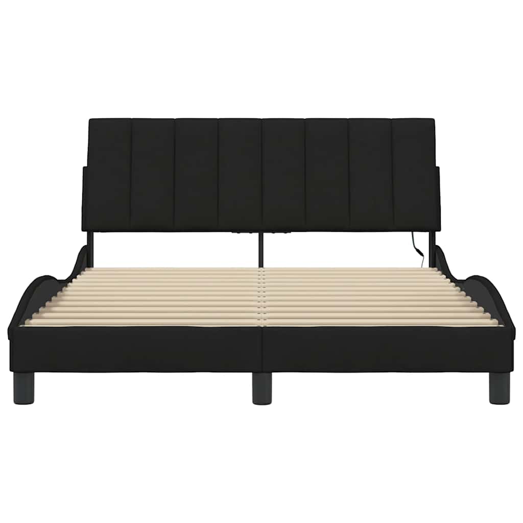 vidaXL Giroletto senza Materasso Nero 140x200 cm in Tessuto