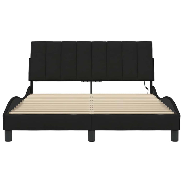 vidaXL Giroletto senza Materasso Nero 140x200 cm in Tessuto