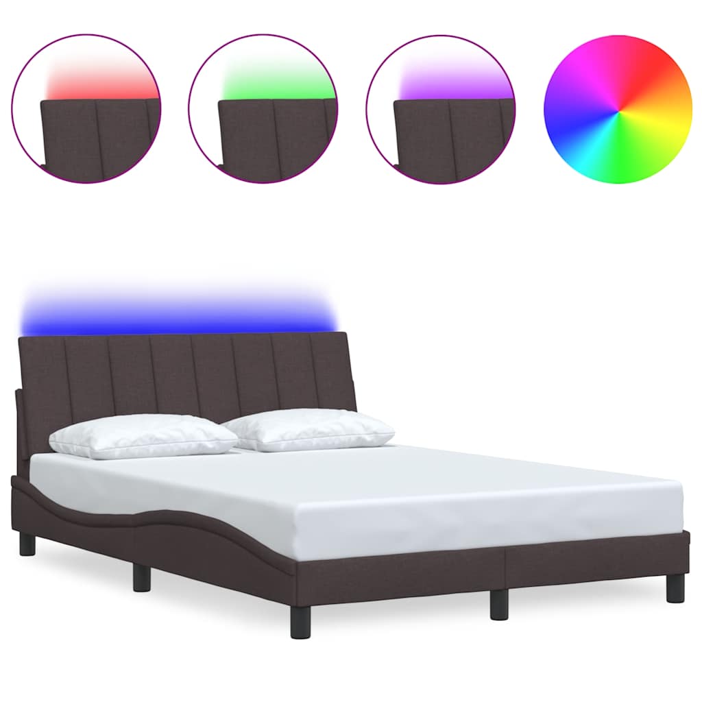 vidaXL Giroletto senza Materasso Marrone Scuro 140x200 cm Tessuto