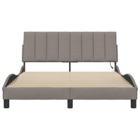 vidaXL Giroletto senza Materasso Tortora 140x200 cm in Tessuto