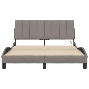 vidaXL Giroletto senza Materasso Tortora 140x200 cm in Tessuto