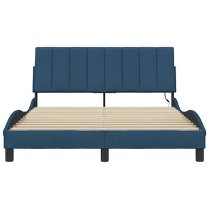 vidaXL Giroletto senza Materasso Blu 140x200 cm in Tessuto