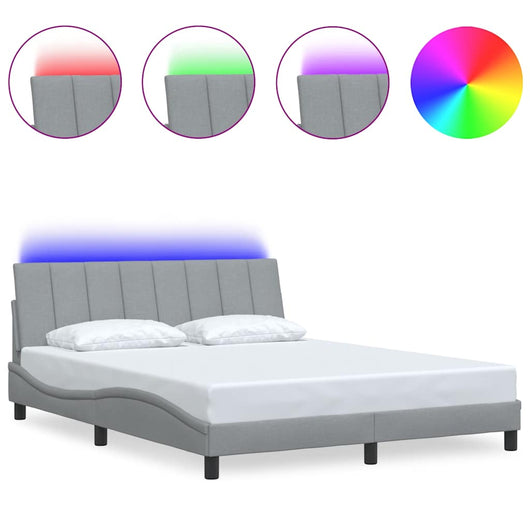 vidaXL Giroletto senza Materasso Grigio Chiaro 160x200 cm Tessuto