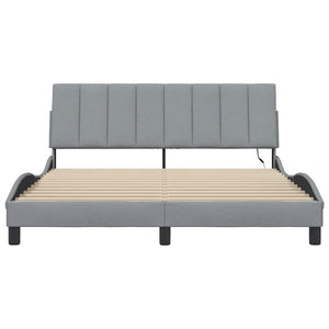 vidaXL Giroletto senza Materasso Grigio Chiaro 160x200 cm Tessuto