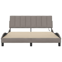 vidaXL Giroletto senza Materasso Tortora 160x200 cm in Tessuto