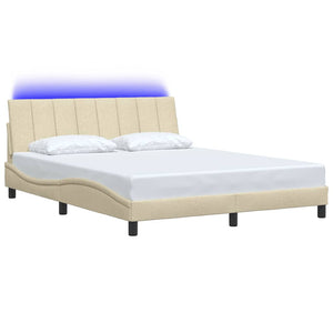 vidaXL Giroletto senza Materasso Crema 160x200 cm in Tessuto