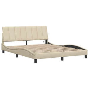 vidaXL Giroletto senza Materasso Crema 160x200 cm in Tessuto