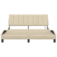 vidaXL Giroletto senza Materasso Crema 160x200 cm in Tessuto