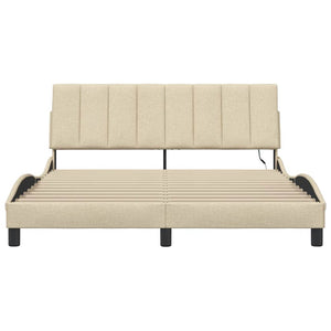 vidaXL Giroletto senza Materasso Crema 160x200 cm in Tessuto