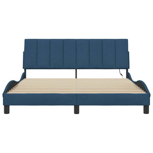 vidaXL Giroletto senza Materasso Blu 160x200 cm in Tessuto