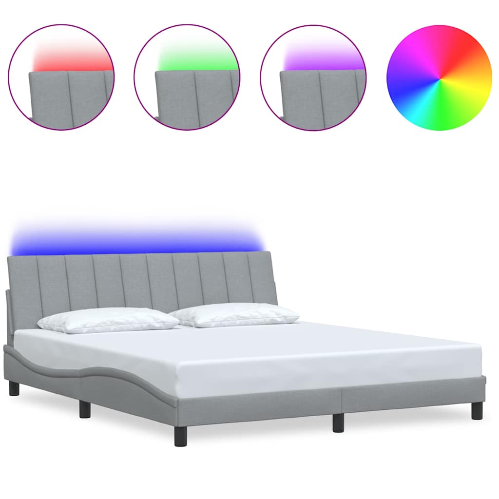 vidaXL Giroletto senza Materasso Grigio Chiaro 180x200 cm Tessuto