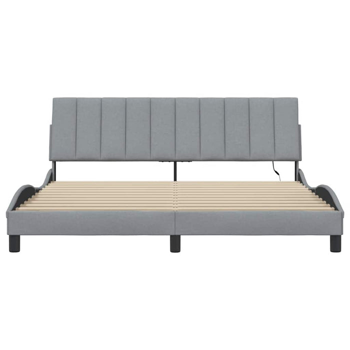 vidaXL Giroletto senza Materasso Grigio Chiaro 180x200 cm Tessuto