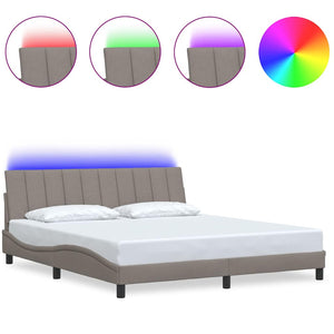 vidaXL Giroletto senza Materasso Tortora 180x200 cm in Tessuto