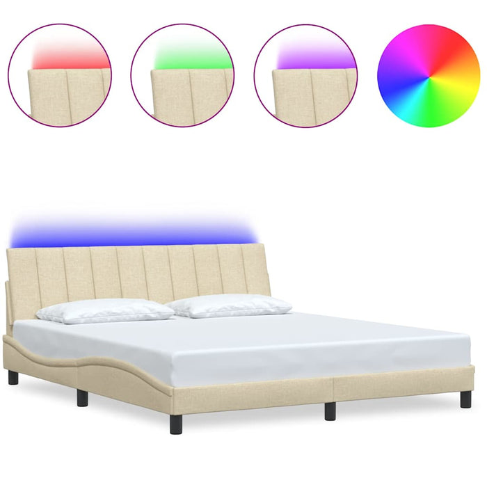 vidaXL Giroletto senza Materasso Crema 180x200 cm in Tessuto