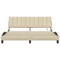 vidaXL Giroletto senza Materasso Crema 180x200 cm in Tessuto