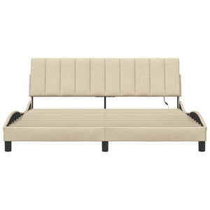 vidaXL Giroletto senza Materasso Crema 180x200 cm in Tessuto