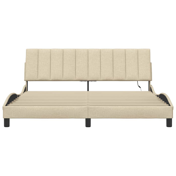 vidaXL Giroletto senza Materasso Crema 180x200 cm in Tessuto