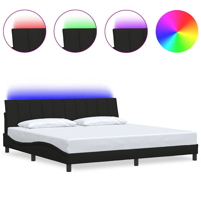 vidaXL Giroletto senza Materasso Nero 200x200 cm in Tessuto