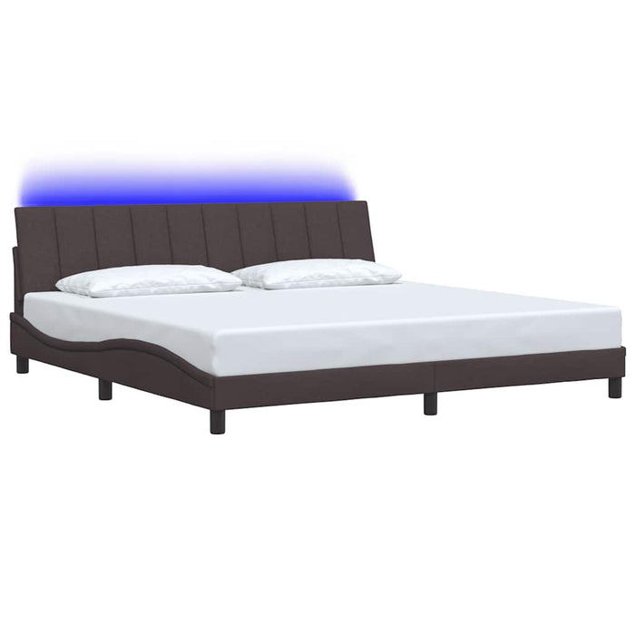 vidaXL Giroletto senza Materasso Marrone Scuro 200x200 cm in Tessuto