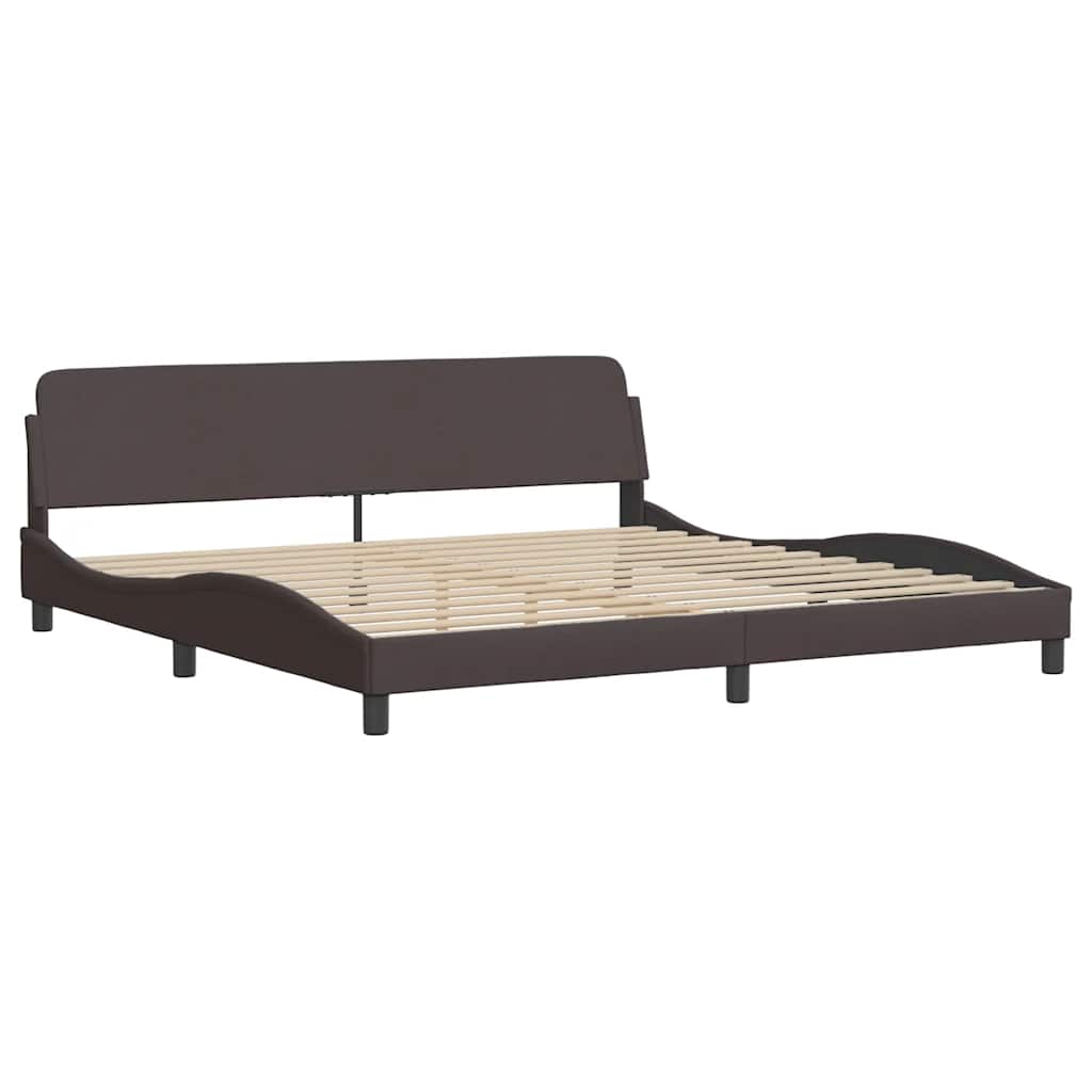 Giroletto senza Materasso-Struttura Letto Hanko Marrone Scuro 200x200 cm in Tessuto 350945