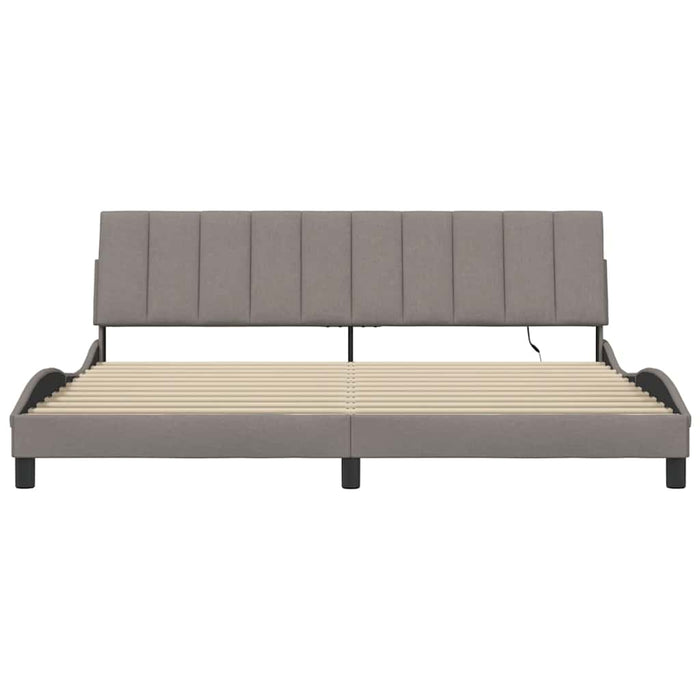 vidaXL Giroletto senza Materasso Tortora 200x200 cm in Tessuto