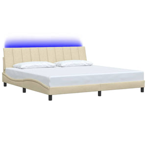Giroletto senza Materasso-Struttura Letto Hanko Crema 200x200 cm in Tessuto 425980